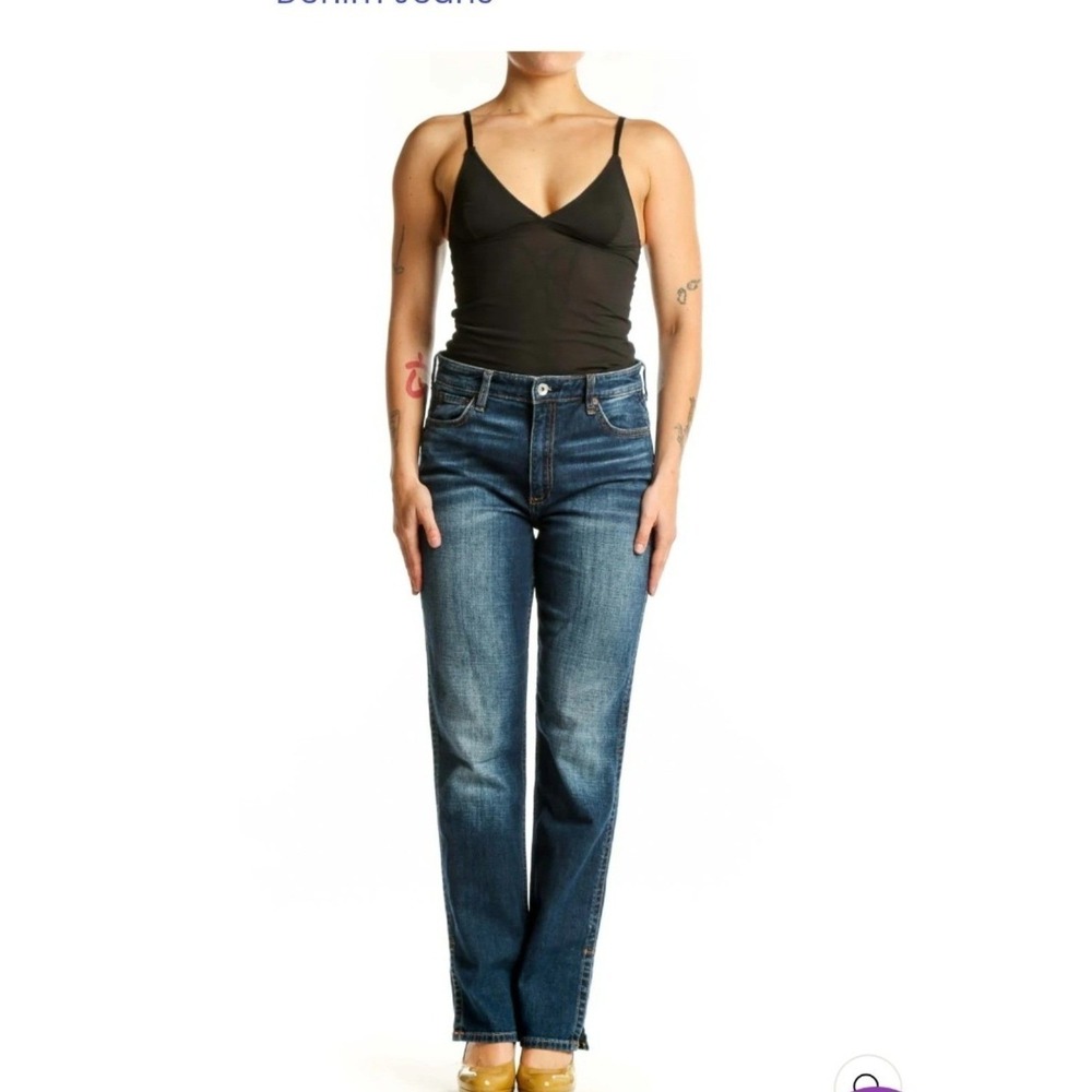 Rag & Bone Aster Straight Leg Jeans Medium Wash Blue Side Slit WDD22S2647CAAS 28 - Picture 2 of 6